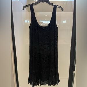 Diane von Furstenberg black beaded mini dress